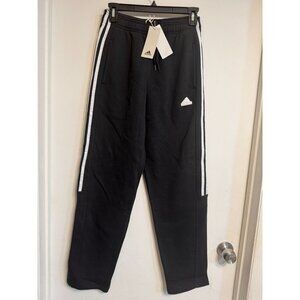 Adidas Womens Tiro Track Pants XS Black With White Stripes Elastic Waistband & D